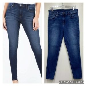 Kut From The Kloth Toothpick Skinny Jeans High Rise Waist Blue Size 12 Petite